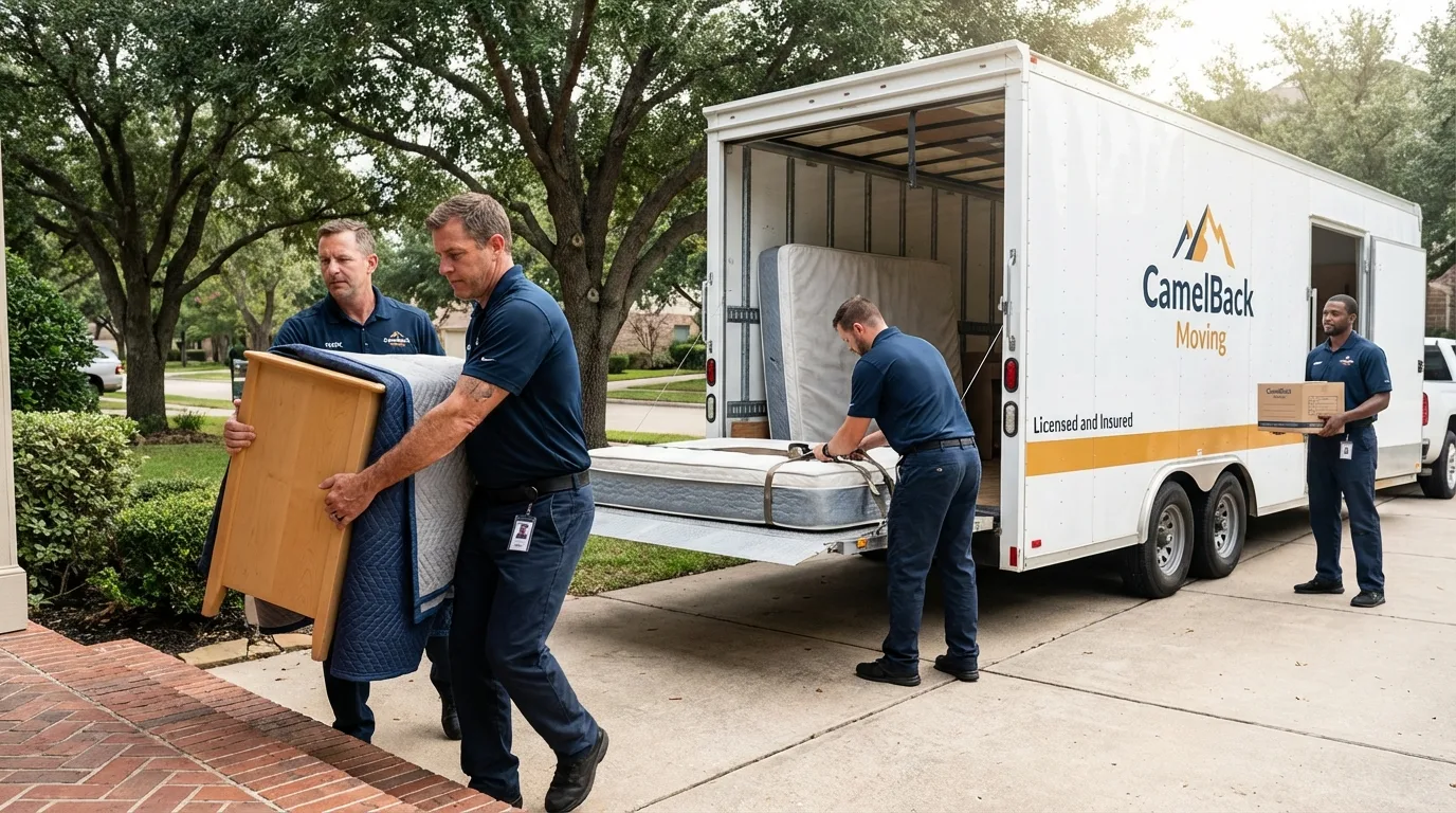 Crew loading residential truck for cross-state move from Midway, KY